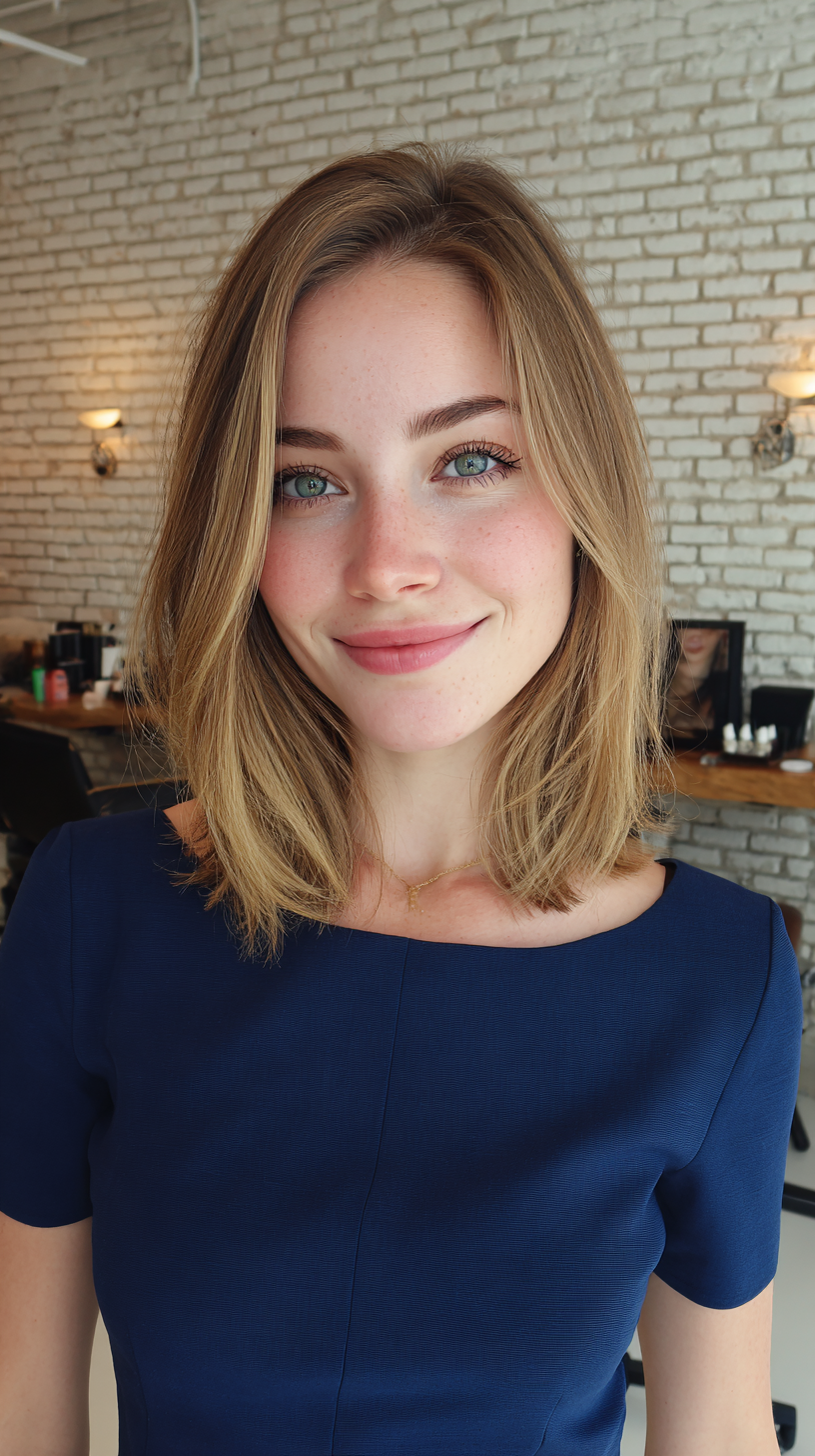 Modern Blunt Long Bob with Subtle Face-Framing Layers