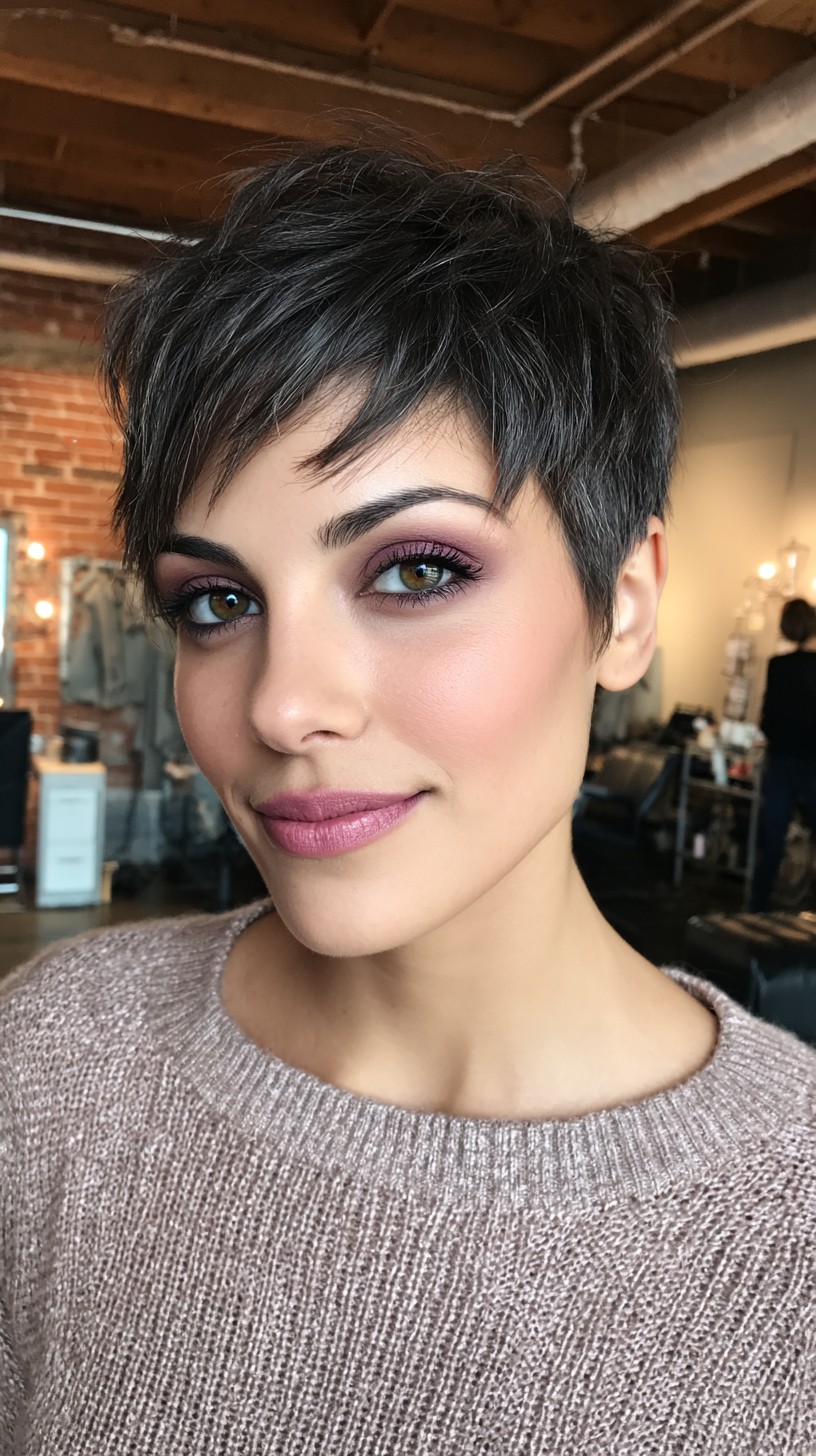 Modern Feathered Pixie with Subtle Highlights