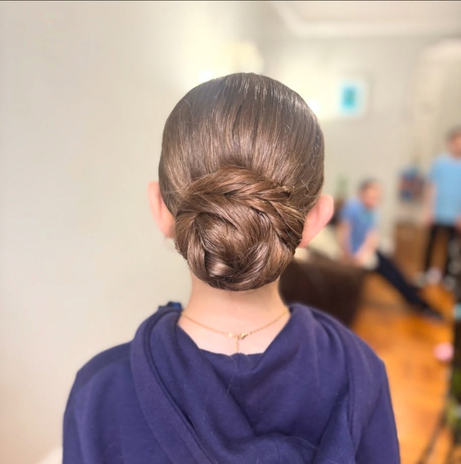 Refined Low Chignon with Diagonal Twist