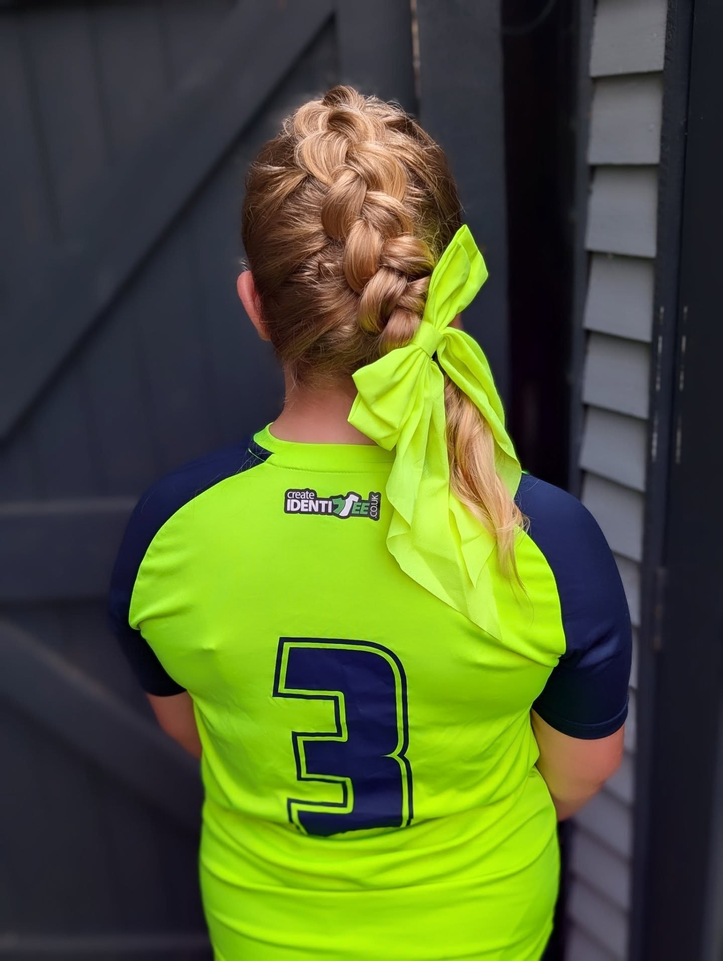 Secure French Braid with Bright Ribbon Accent