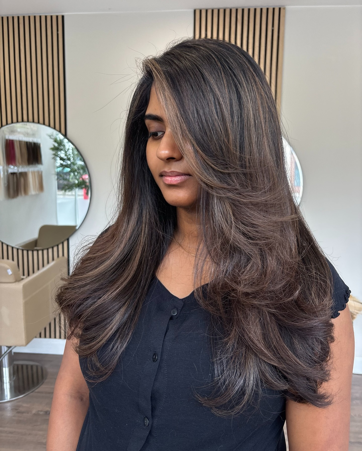 Silky Mocha Balayage with Voluminous Layers