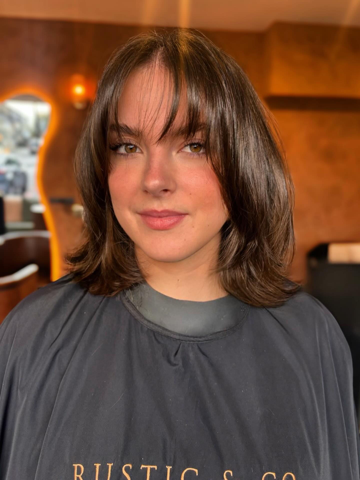 Soft Brunette Bob with Wispy Bangs