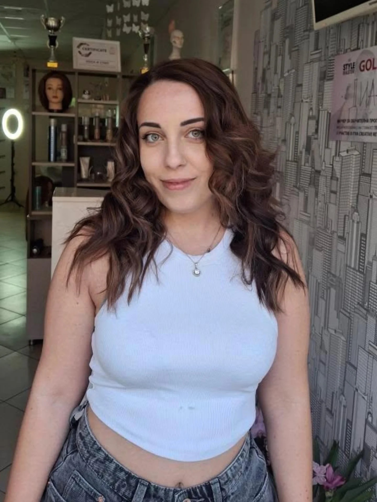 Soft Chocolate Waves with Gentle Balayage