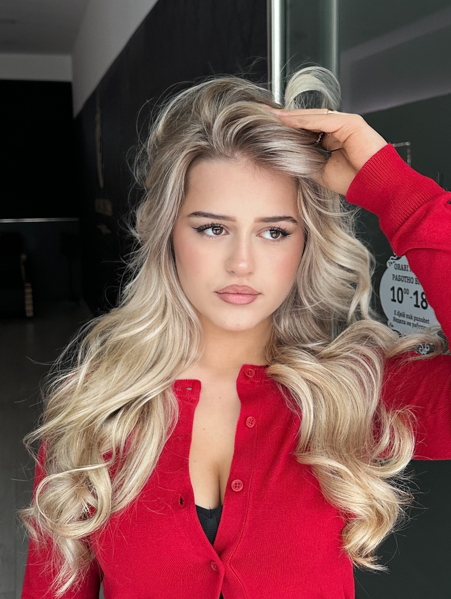 Soft Voluminous Curls with Bright Blonde Highlights