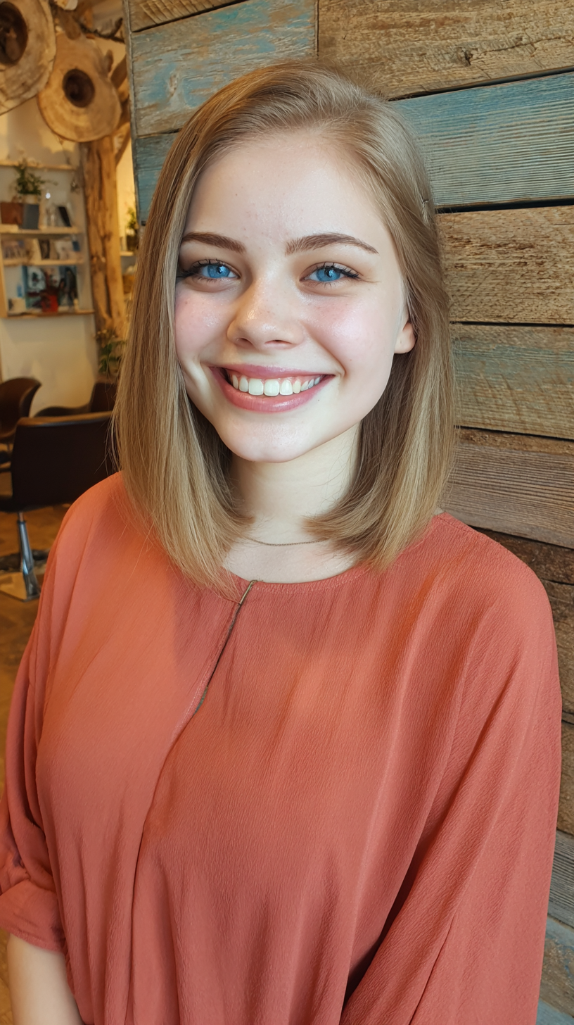 Softly Blended Long Bob with Subtle Warm Tones