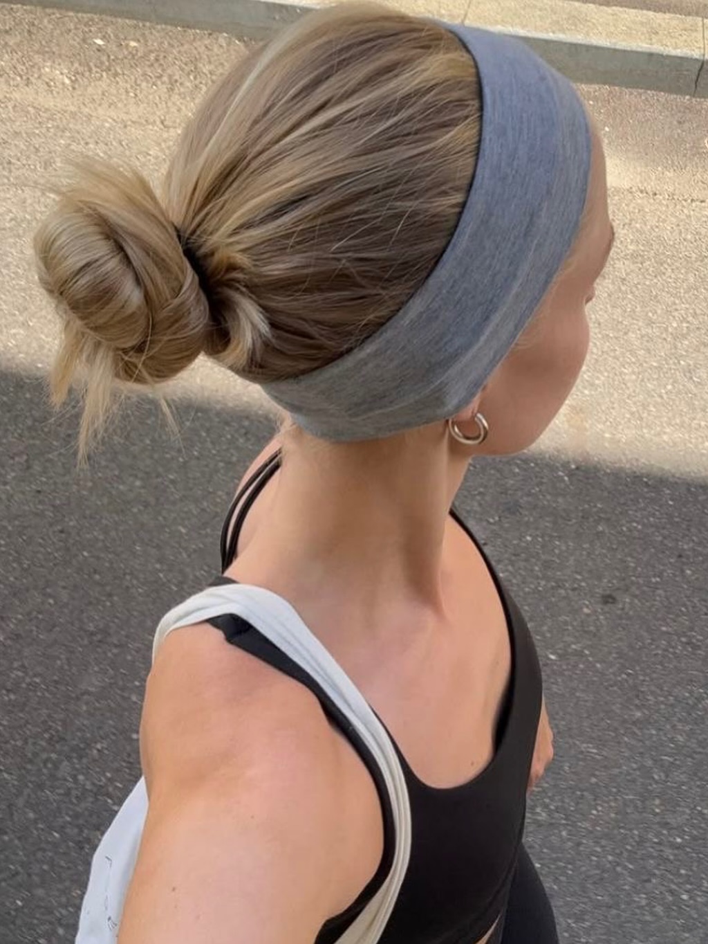 Streamlined High Bun with Sleek Fabric Headband