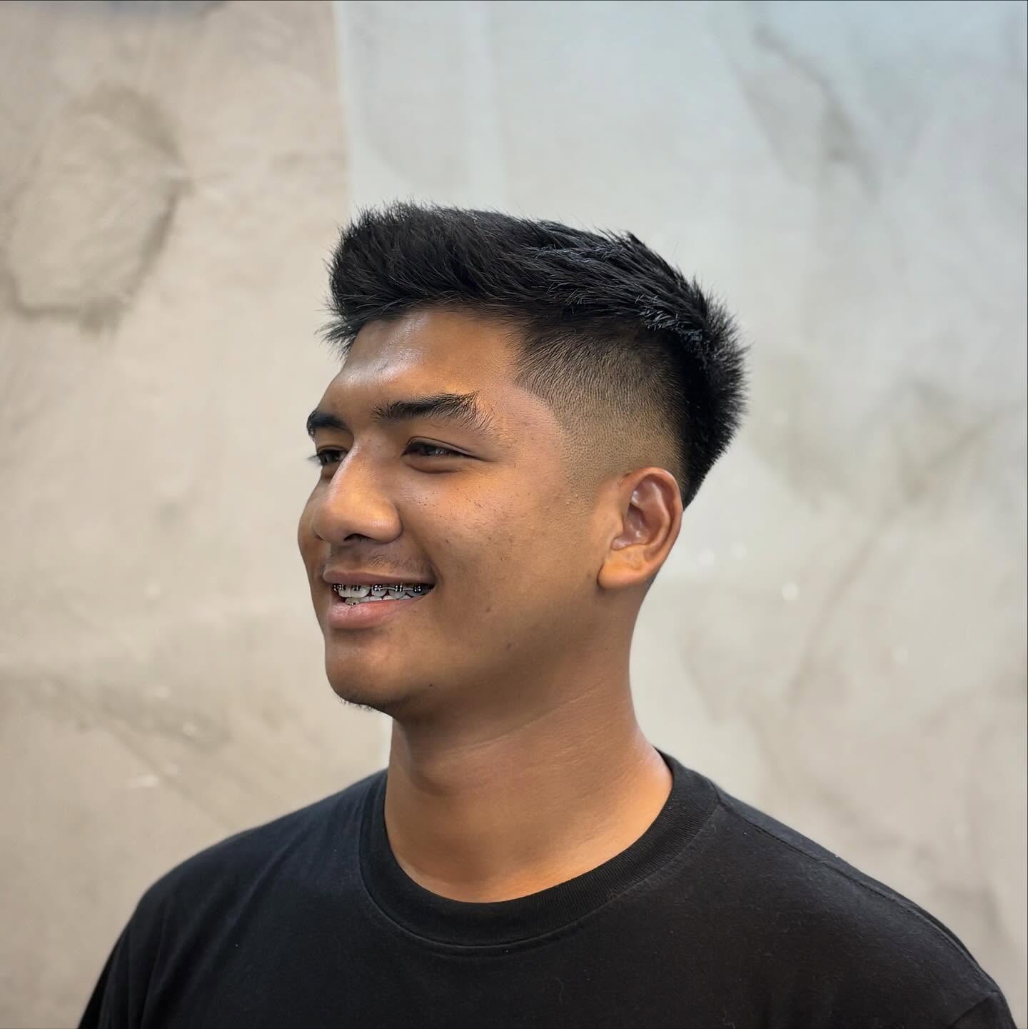 Structured Spiky Quiff with Clean Fade