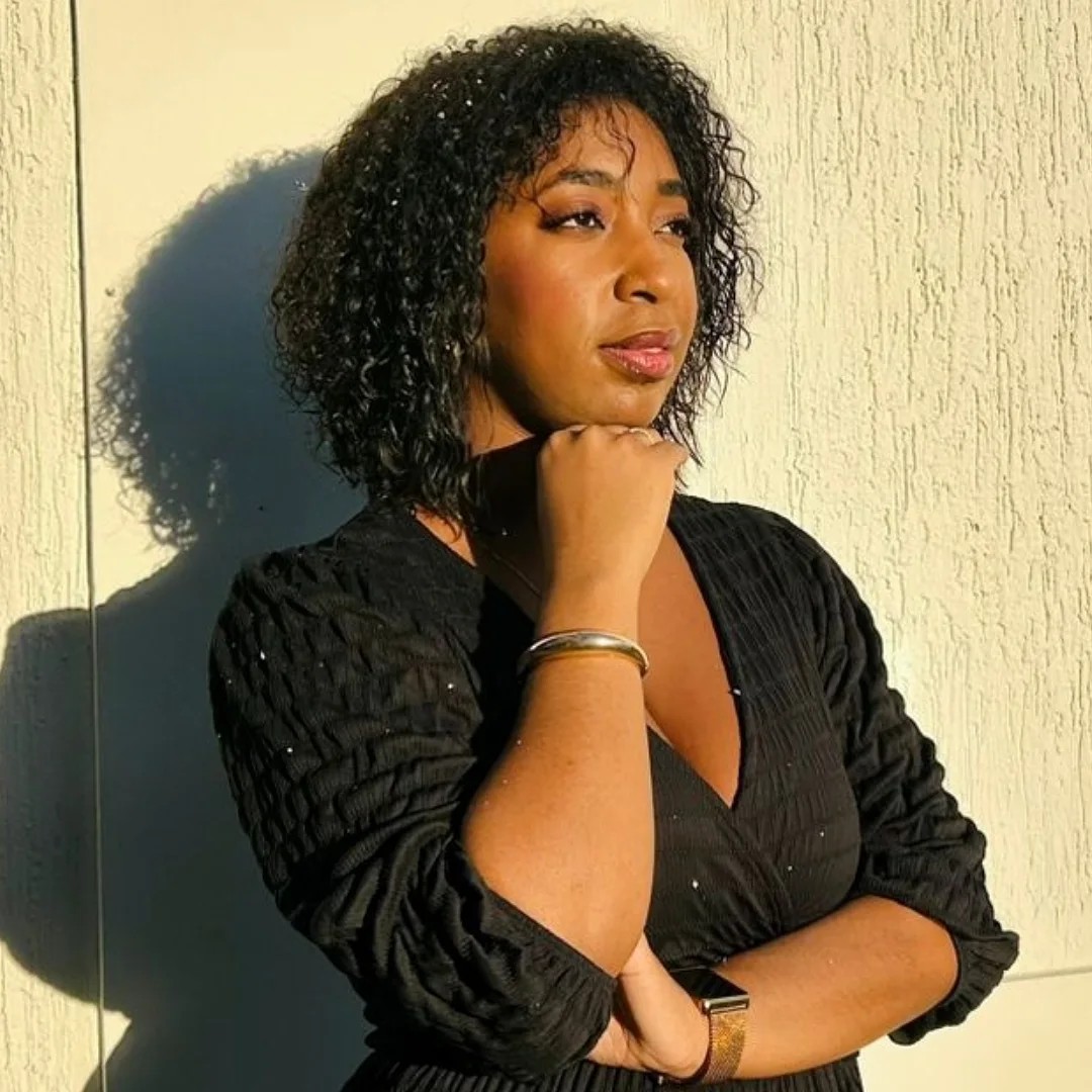 Sunlit Black Tousled Shoulder-Length Curls