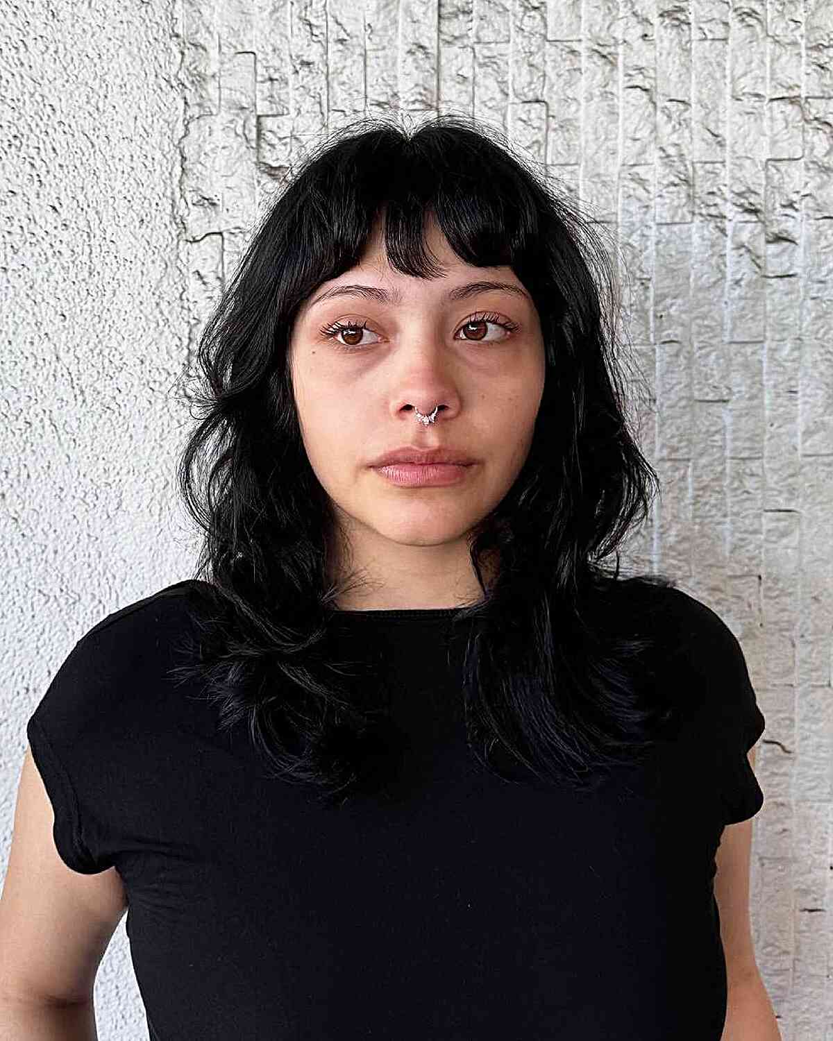 Textured Bangs with Long Layered Waves