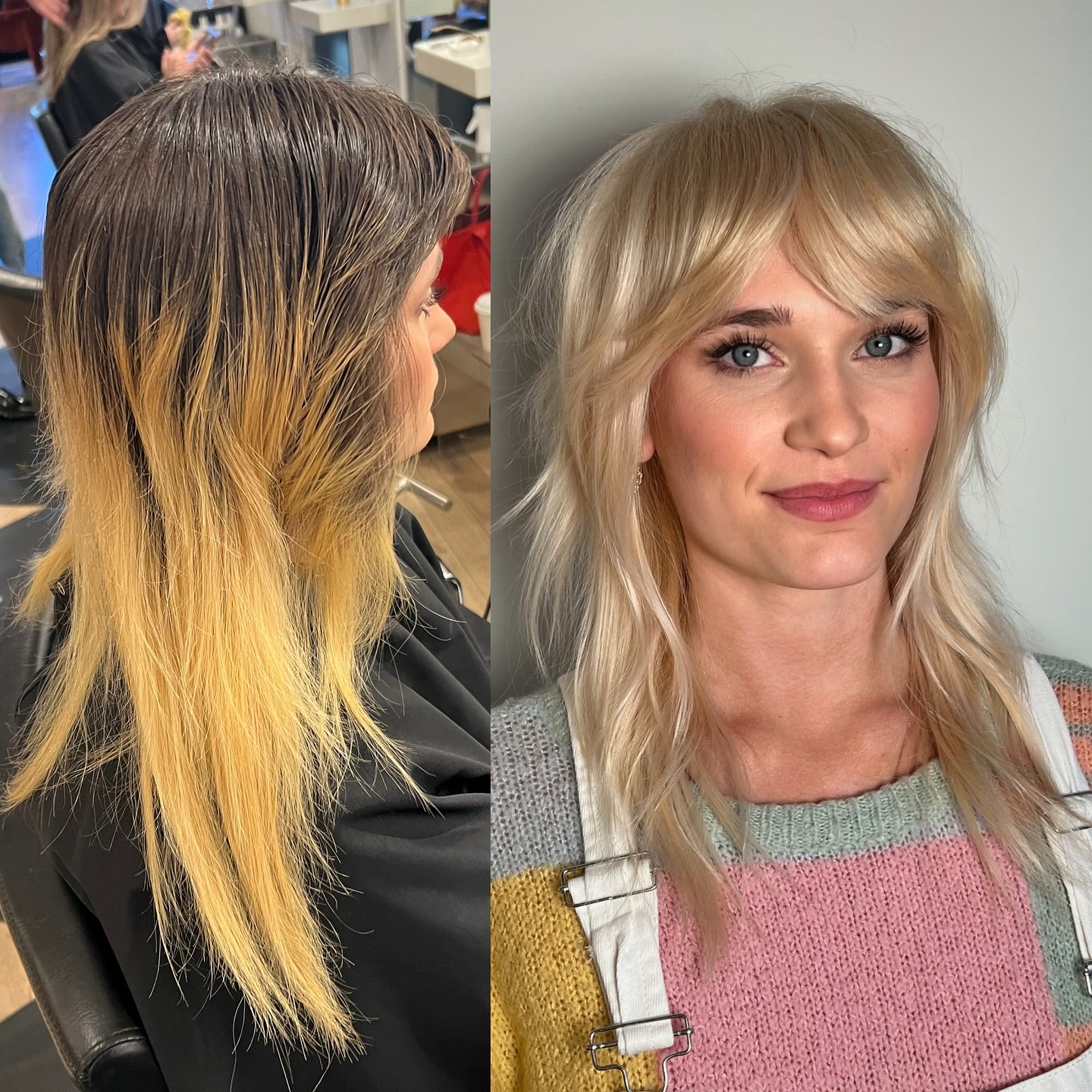 Textured Blonde Wolfcut with Soft Layers
