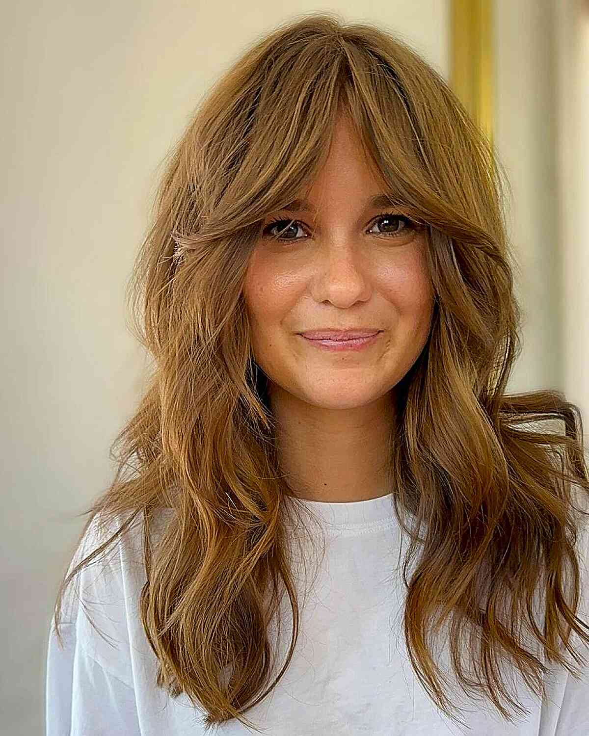 Textured Shag with Curtain Bangs