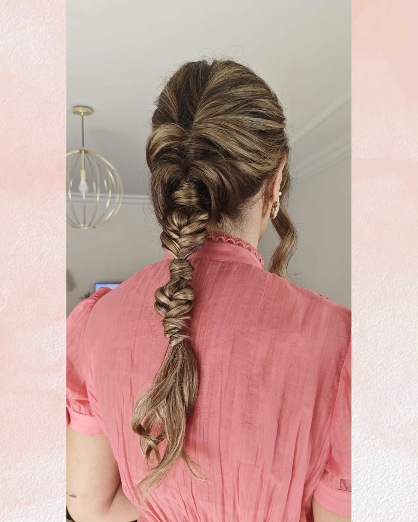 Textured Twist-Up Braid with Natural Highlights