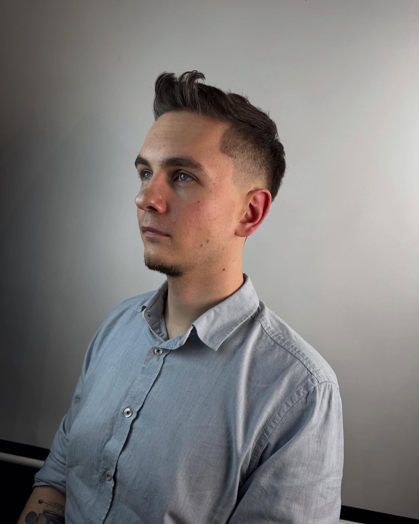 Urban-Edged Quiff with Subtle Fade Transition