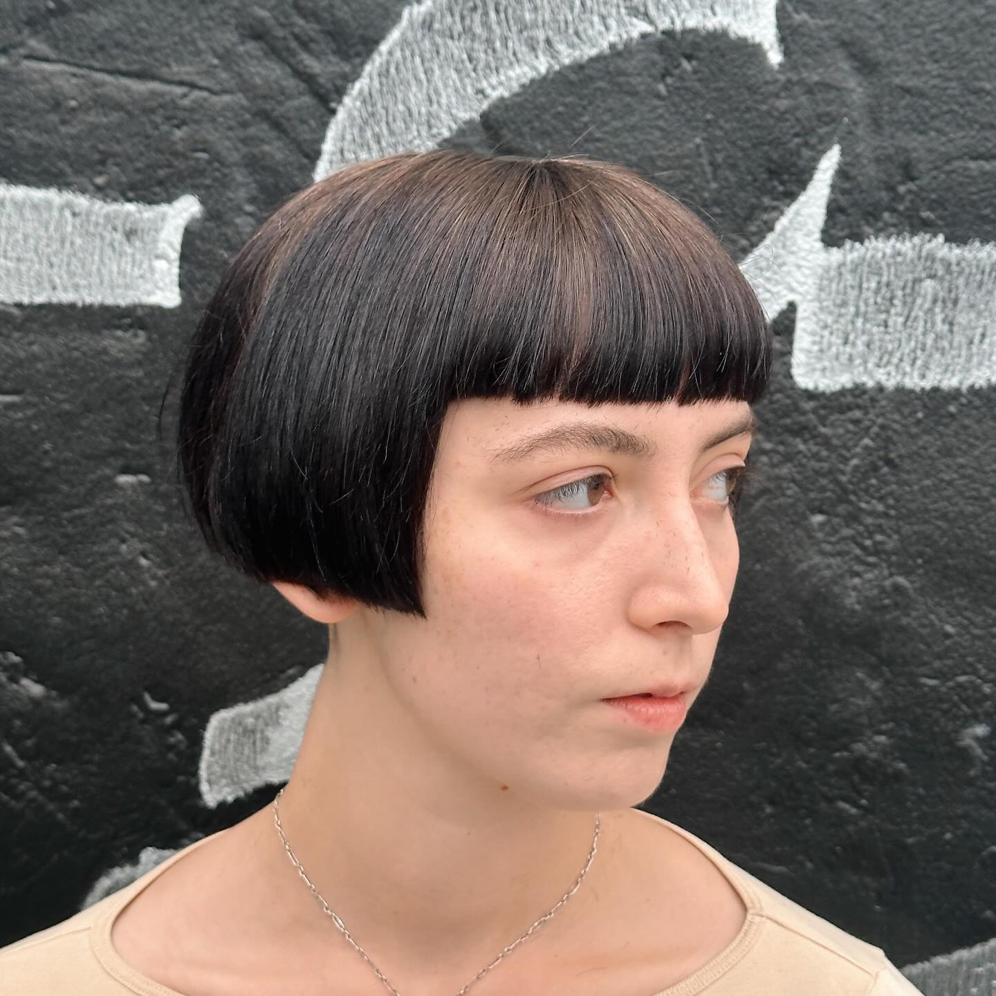 Bold Blunt Bob with Edgy Fringe