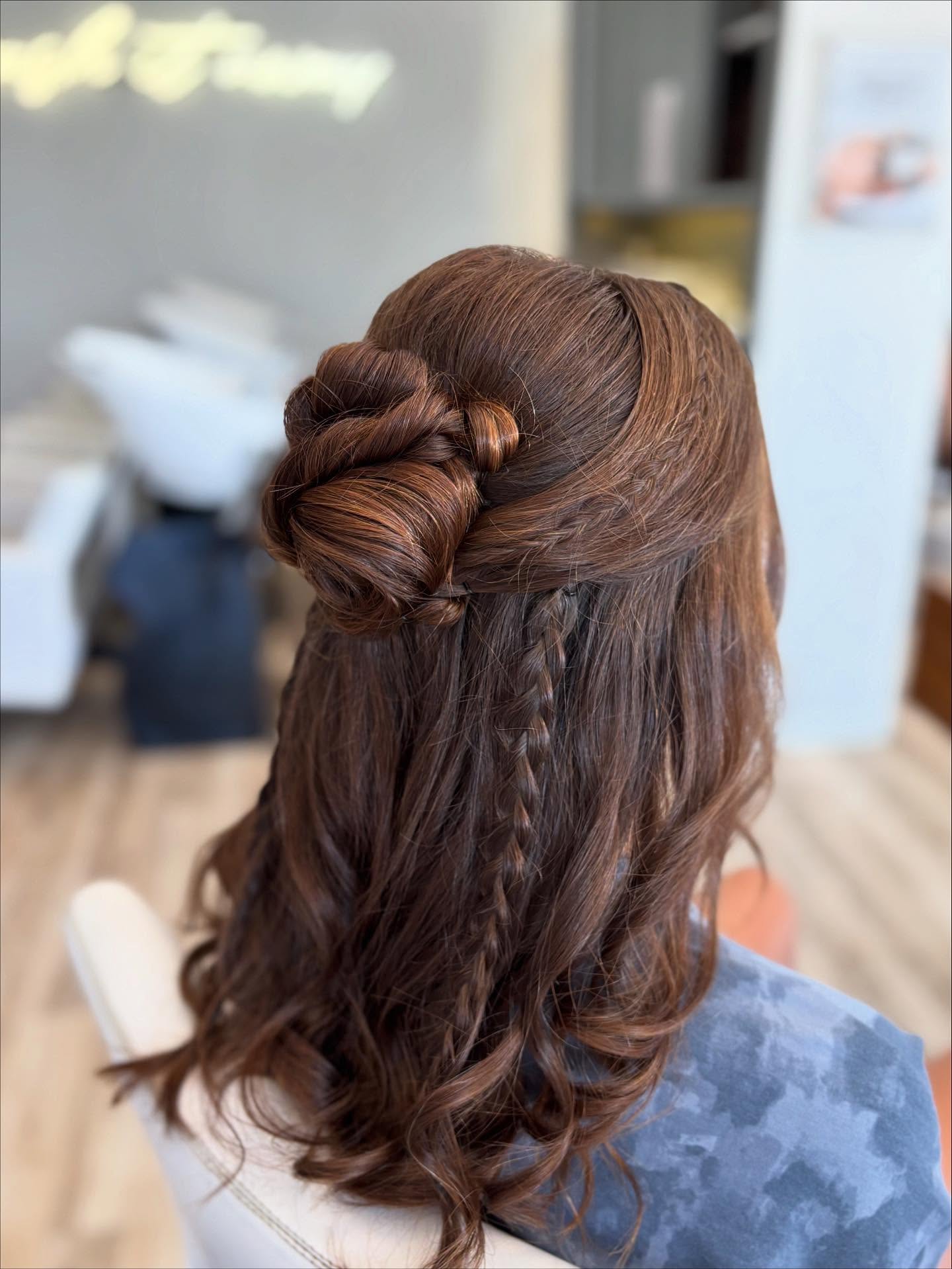 Braided Chestnut Elegance with Sculptural Knot