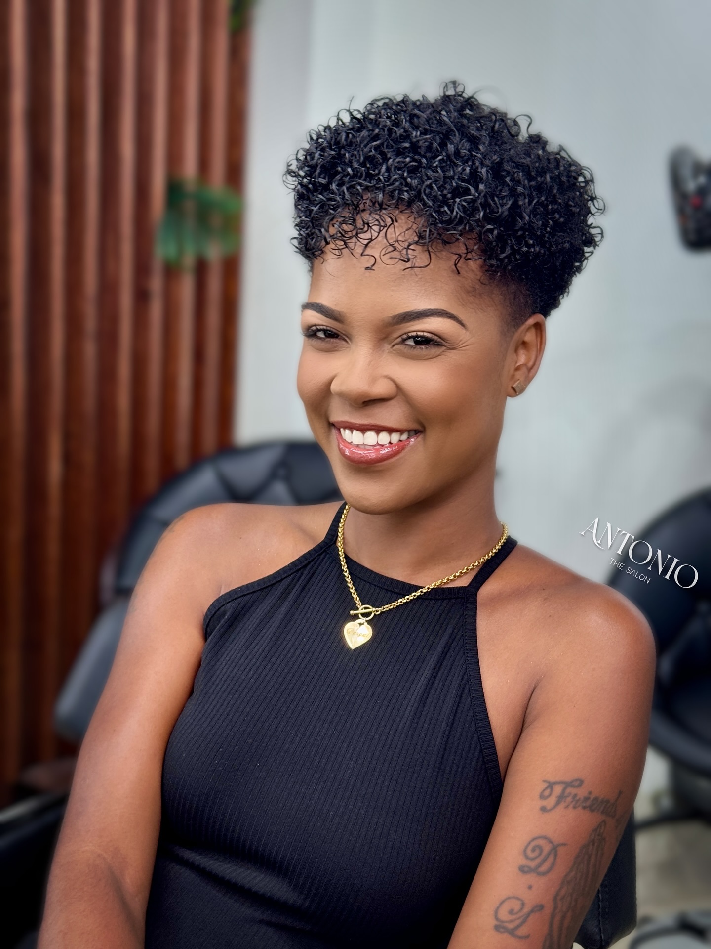 Chic Curly Tapered TWA with Defined Curls