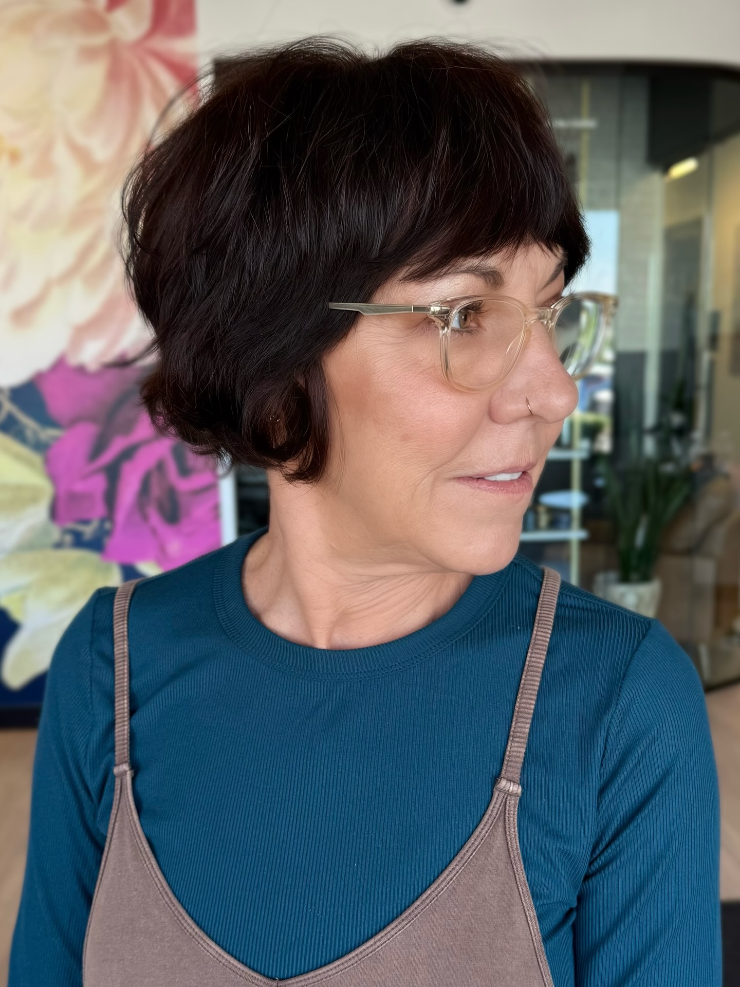 Chic Espresso Micro Bob with Subtle Waves