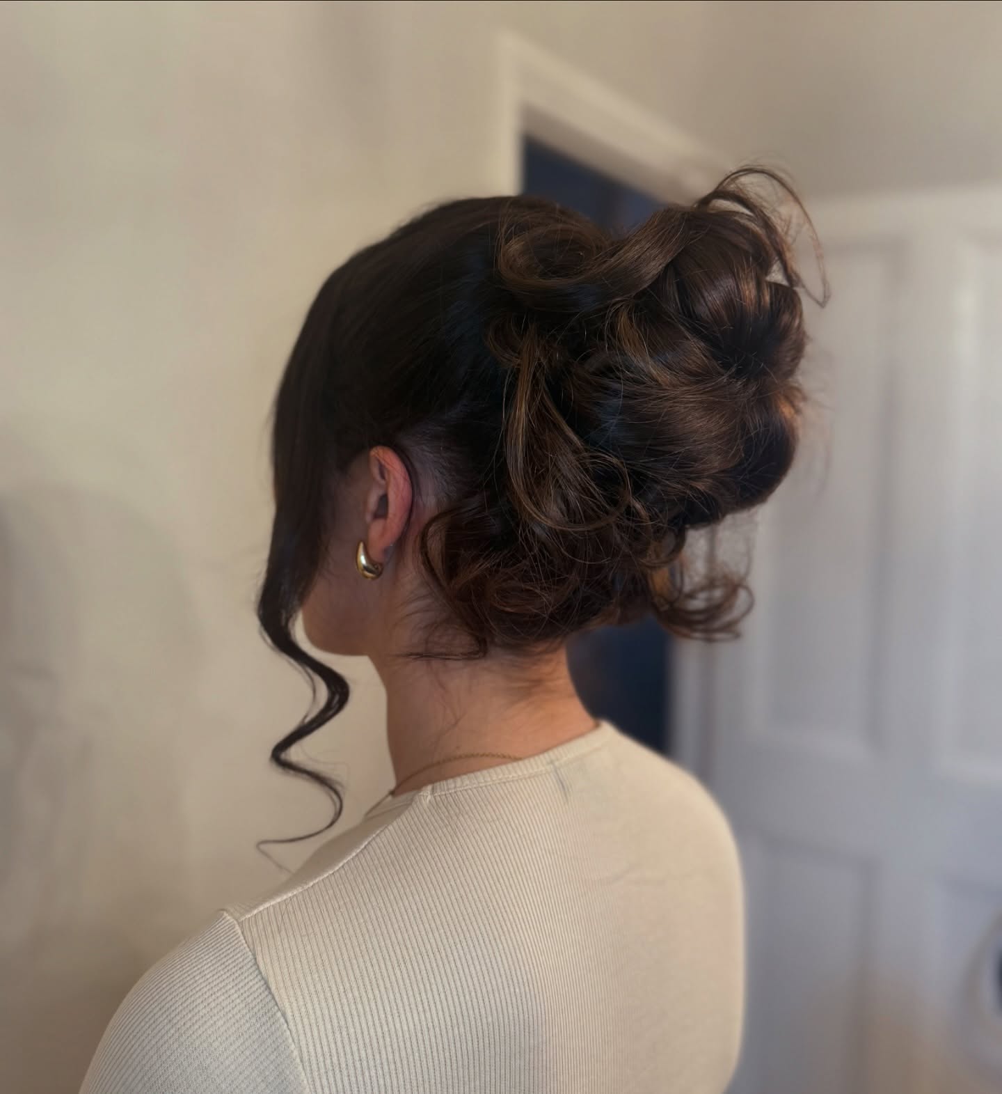 Elegant Tousled Updo with Natural Curls