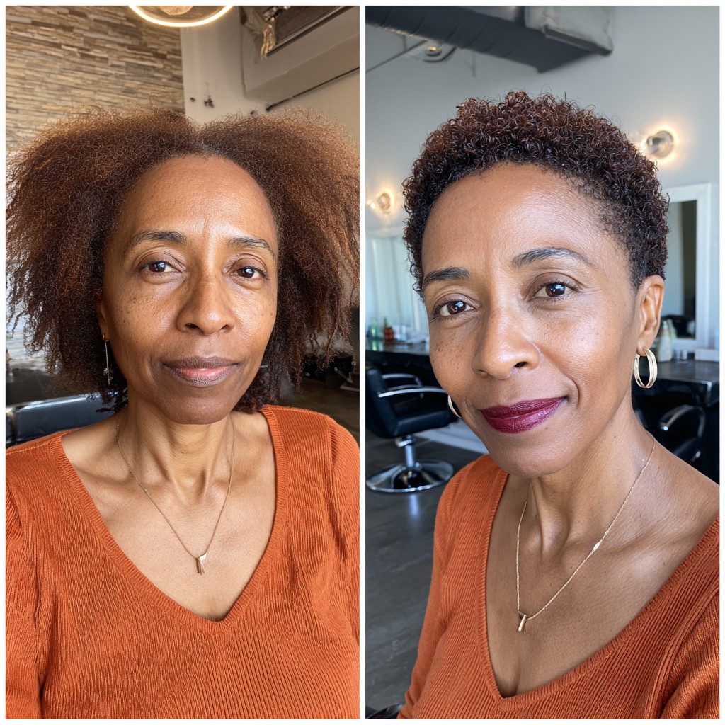 Exquisite Short Auburn TWA with Defined Texture