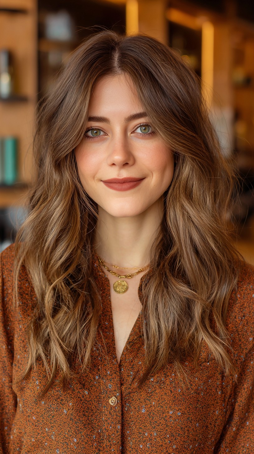 Flowing-Mocha-Balayage-with-Soft-Waves