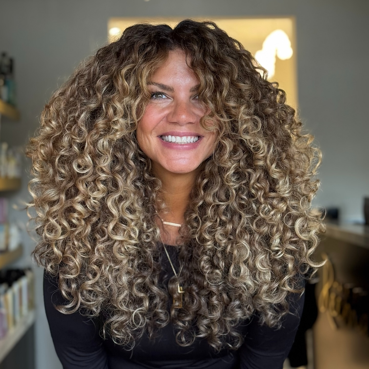 Golden Sun-kissed Voluminous Curls