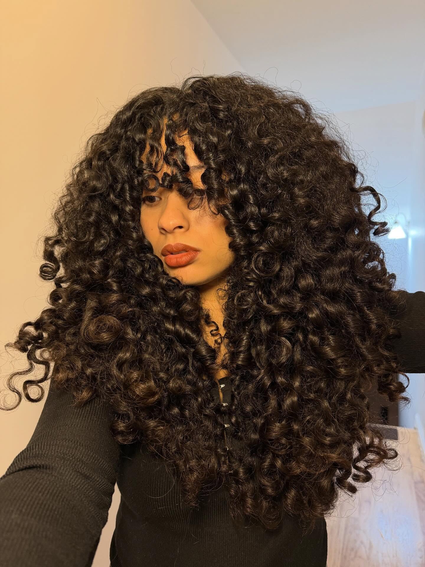 Lush Chocolate-Toned S-Shaped Curls