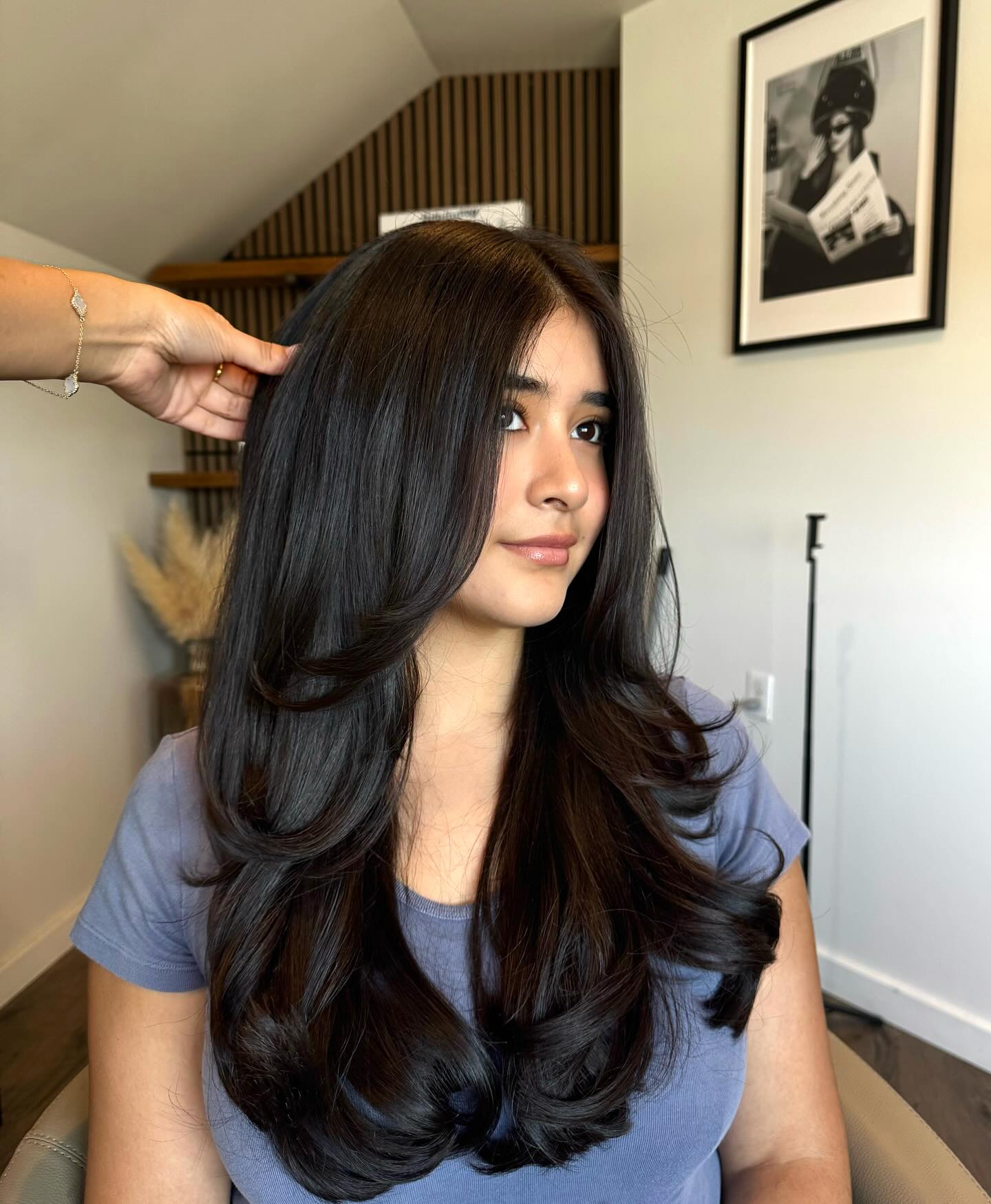 Luxurious Espresso Waves with Soft Feathering