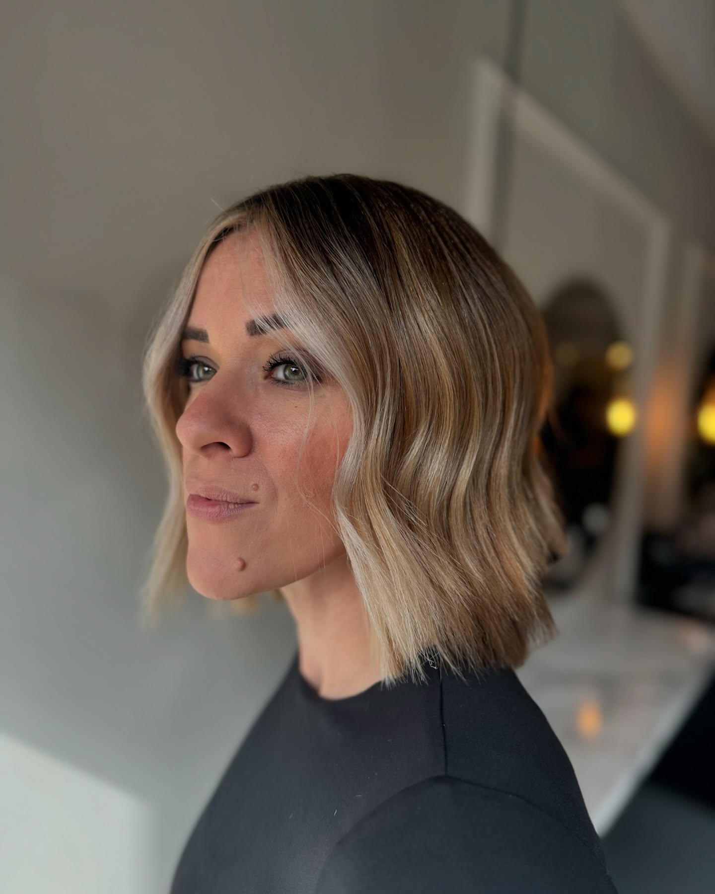 Modern Beachy Bob with Soft Waves