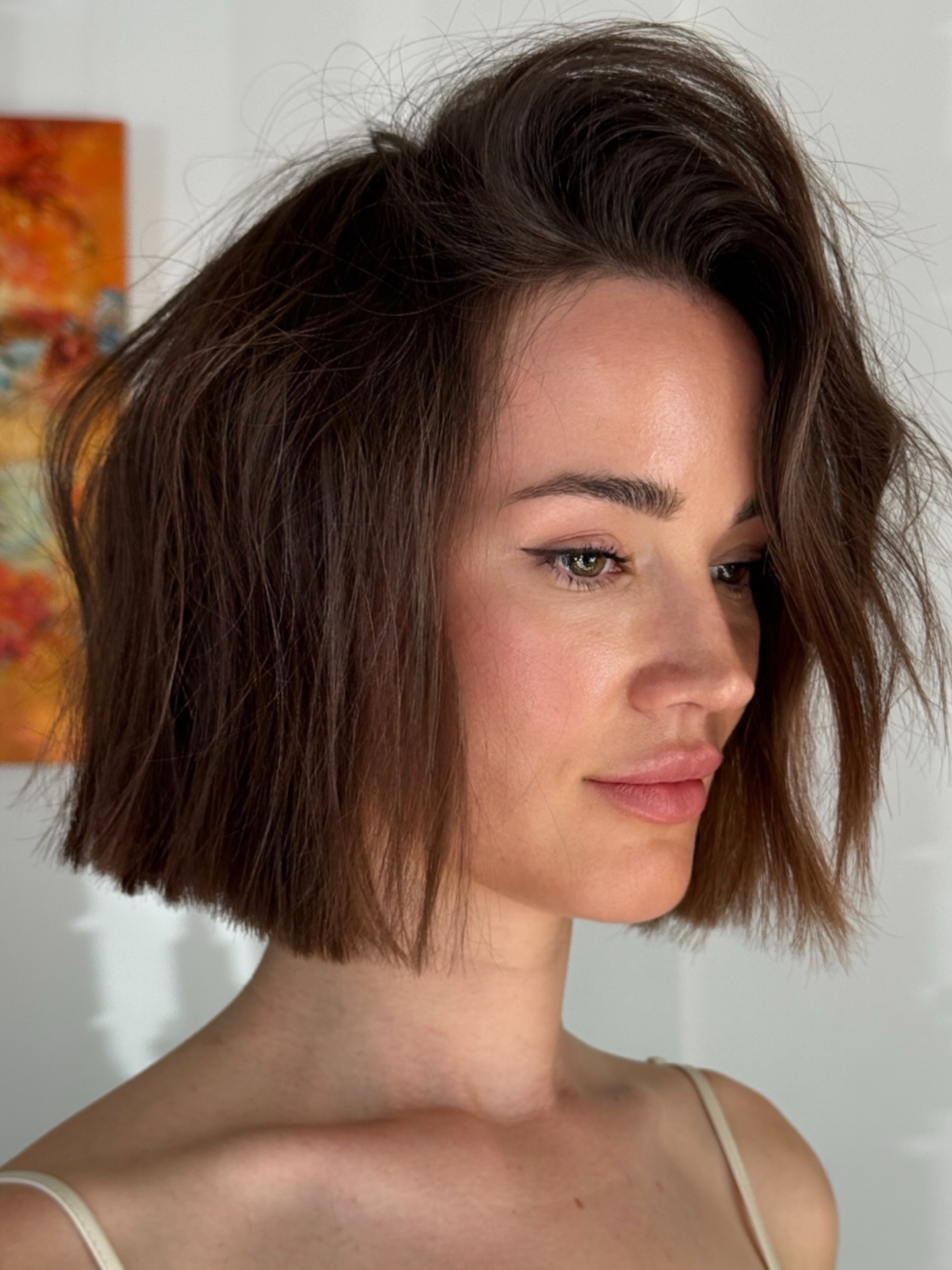 Polished Chestnut Bob with Dynamic Volume