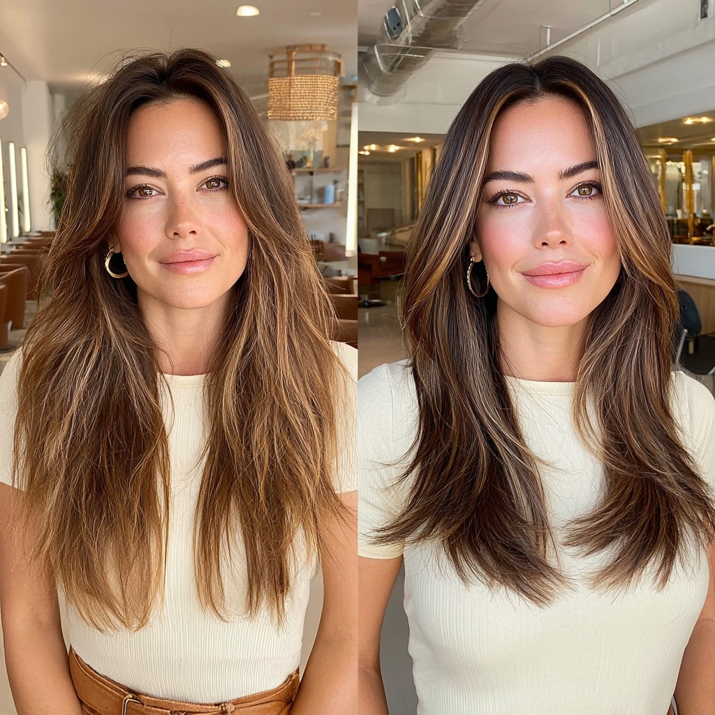 Polished Medium-Length Layered Cut with Subtle Highlights