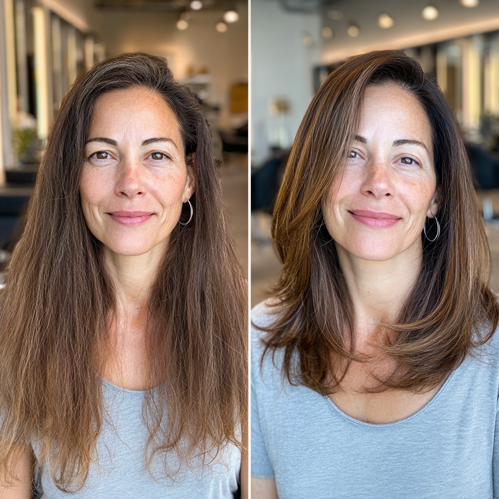 Revitalizing Mid-Length Cut with Sunkissed Highlights
