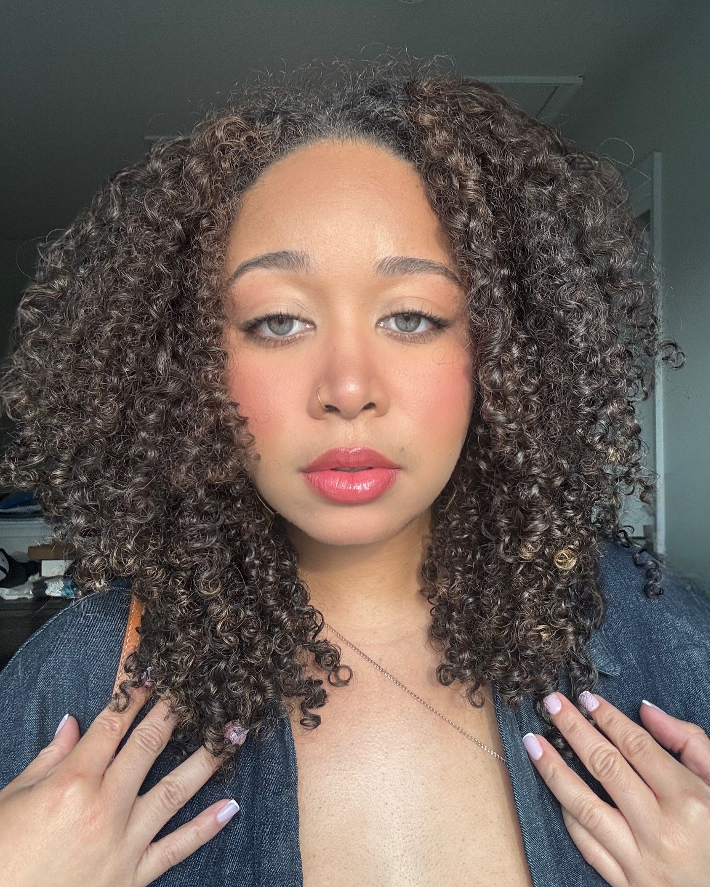 Rich Chestnut Voluminous Curly Bob