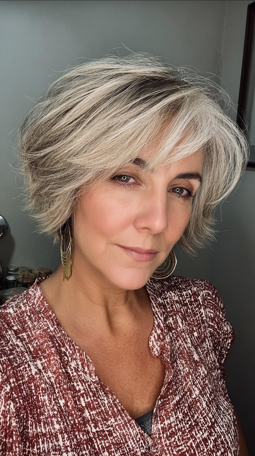 Silver Shag with Soft Front Fringe