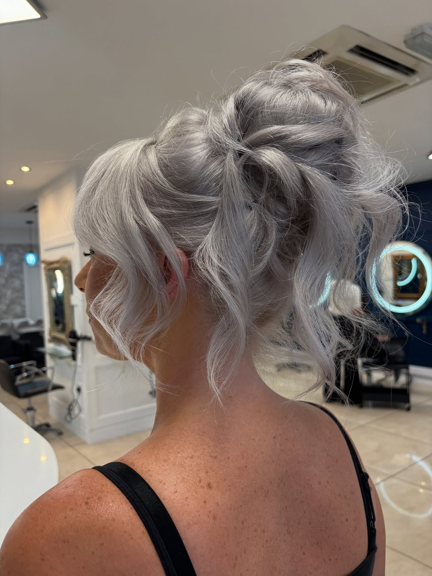Silver Swirls Textured Updo