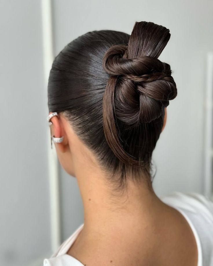 Sleek Precision Knotted Updo