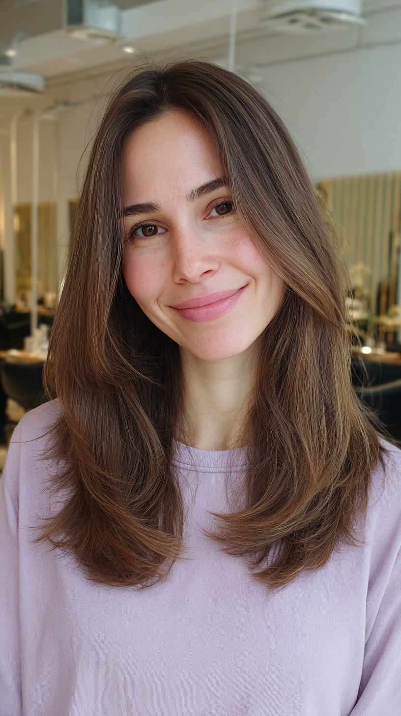 Soft Brunette Layers with Gentle Waves