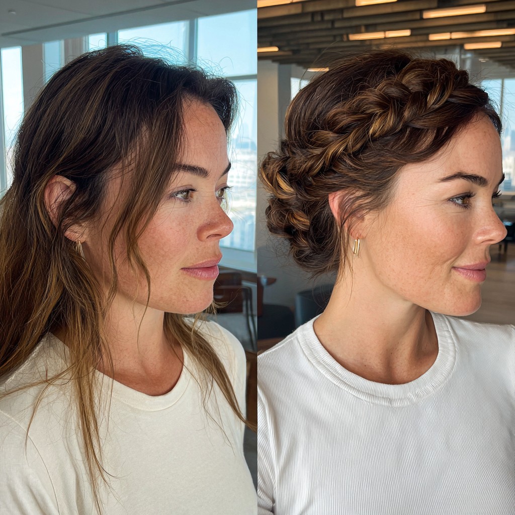 Subtle Elegance Crown Braided Updo