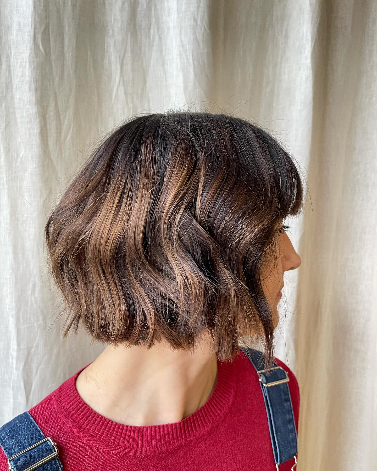 Textured Choppy Bob with Subtle Highlights