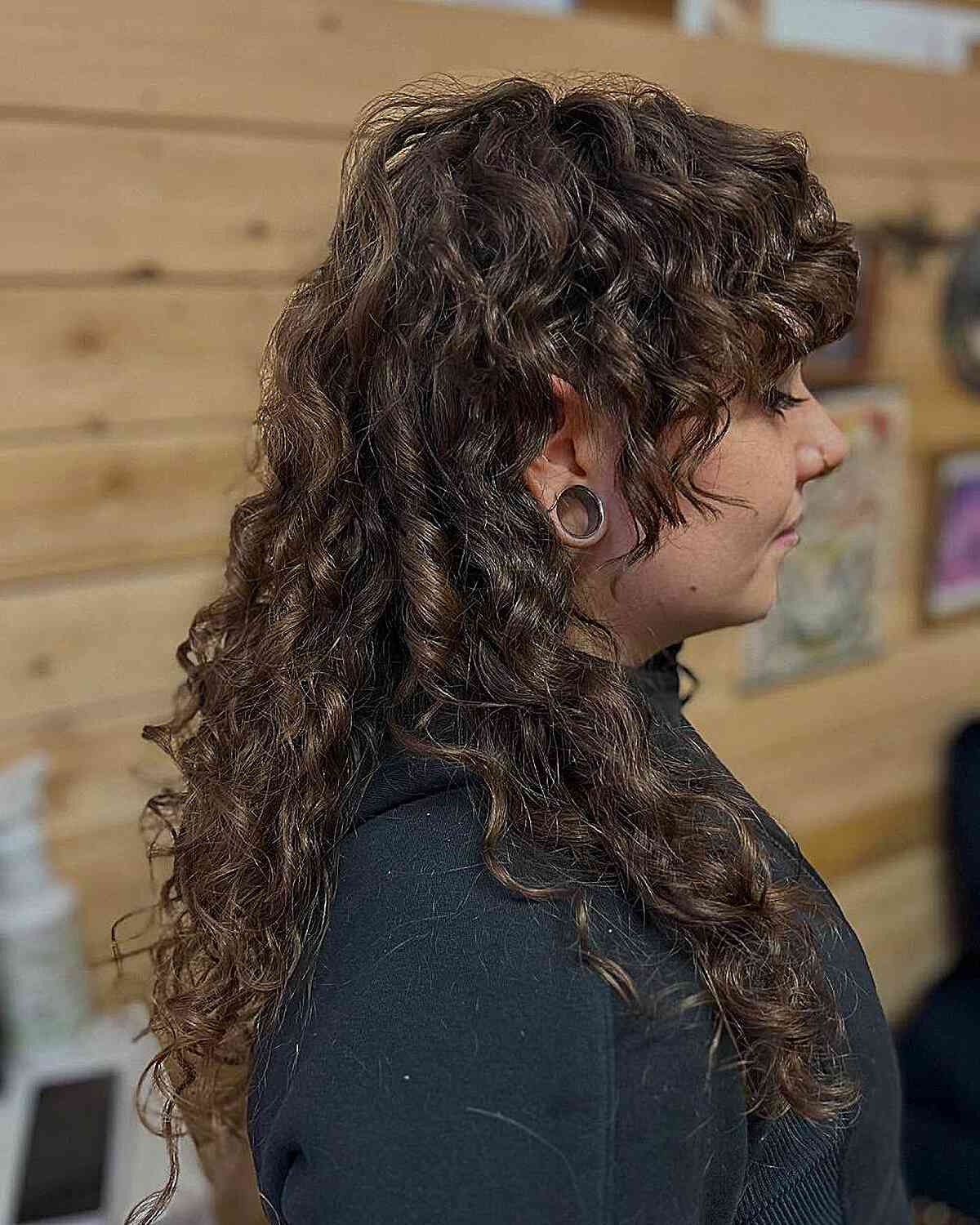 Textured Curly Mullet with Defined Layers
