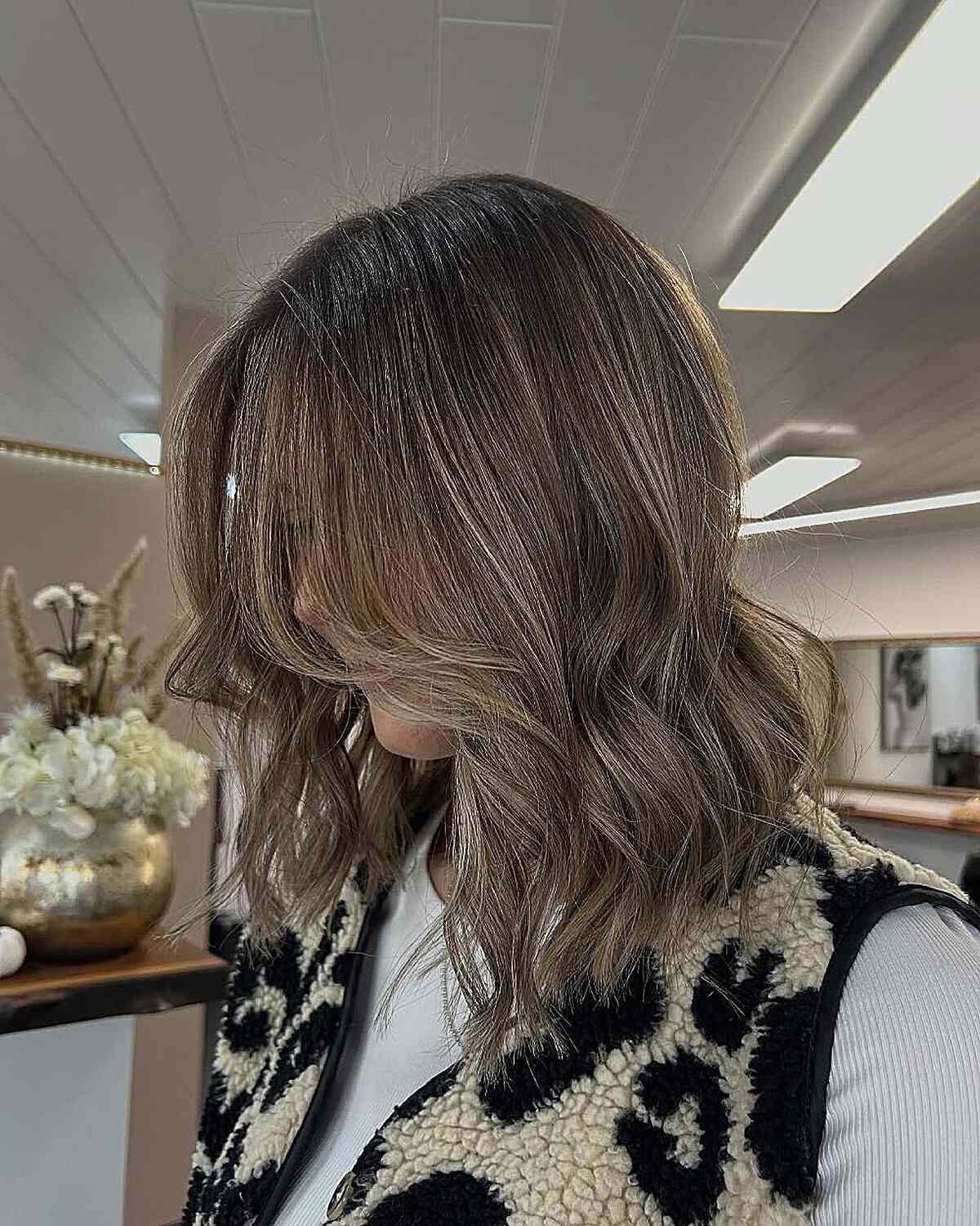 Textured Long Bob with Soft Waves