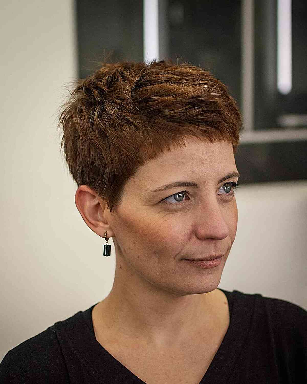 Textured Short Pixie Cut with Subtle Layers