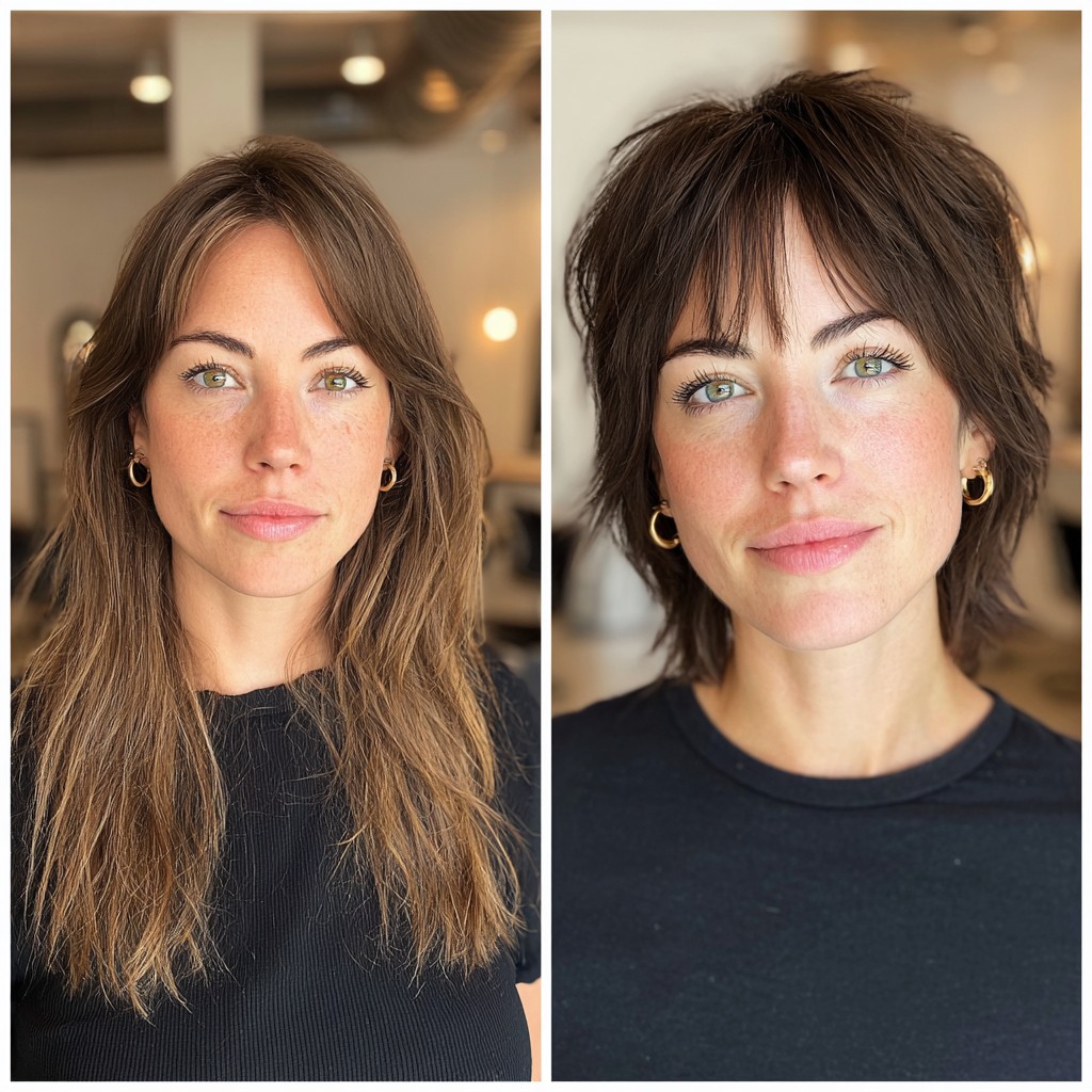 Chic Sable Brown Transition with Piecey Fringe