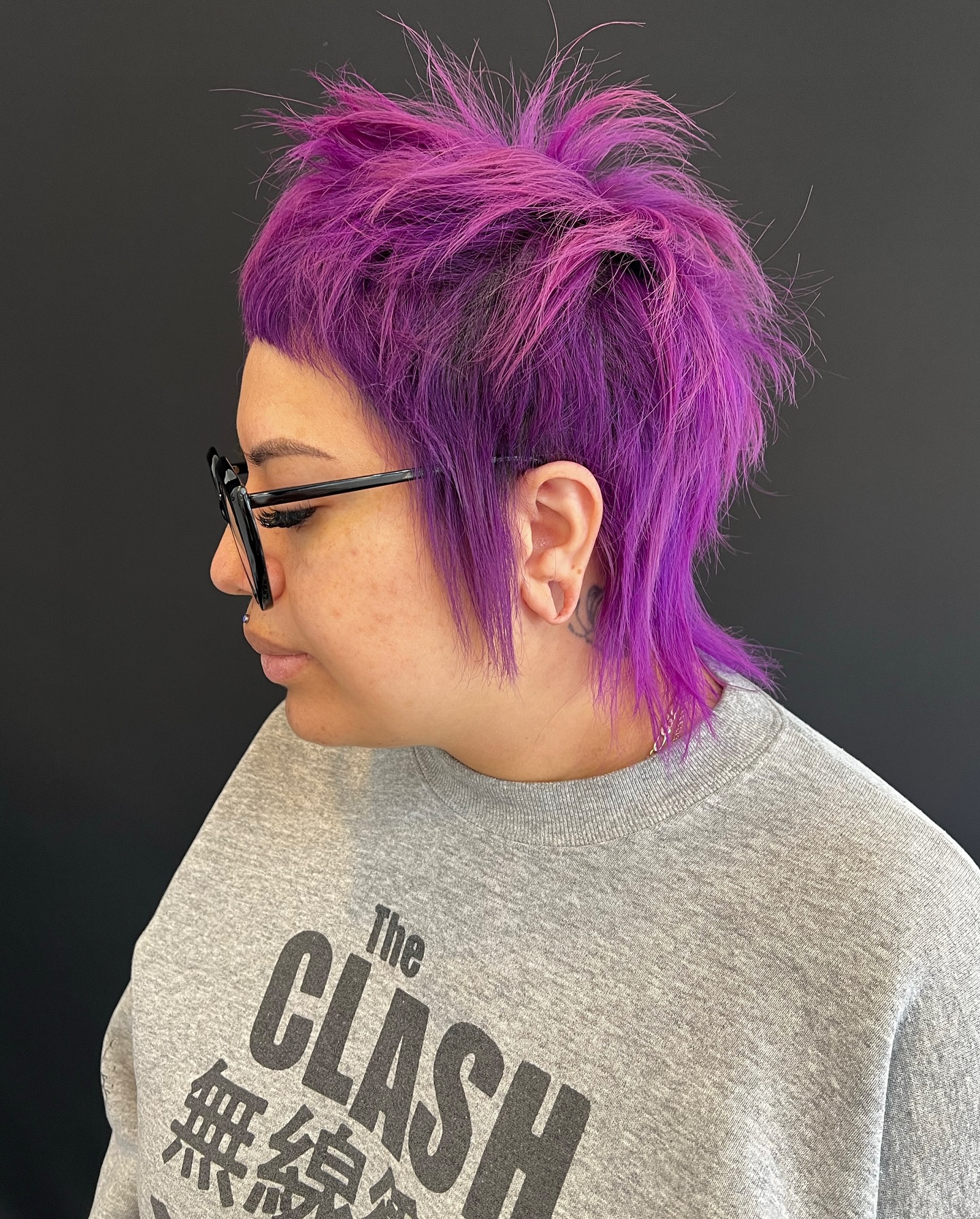 Dynamic Purple Spiked Pixie Cut