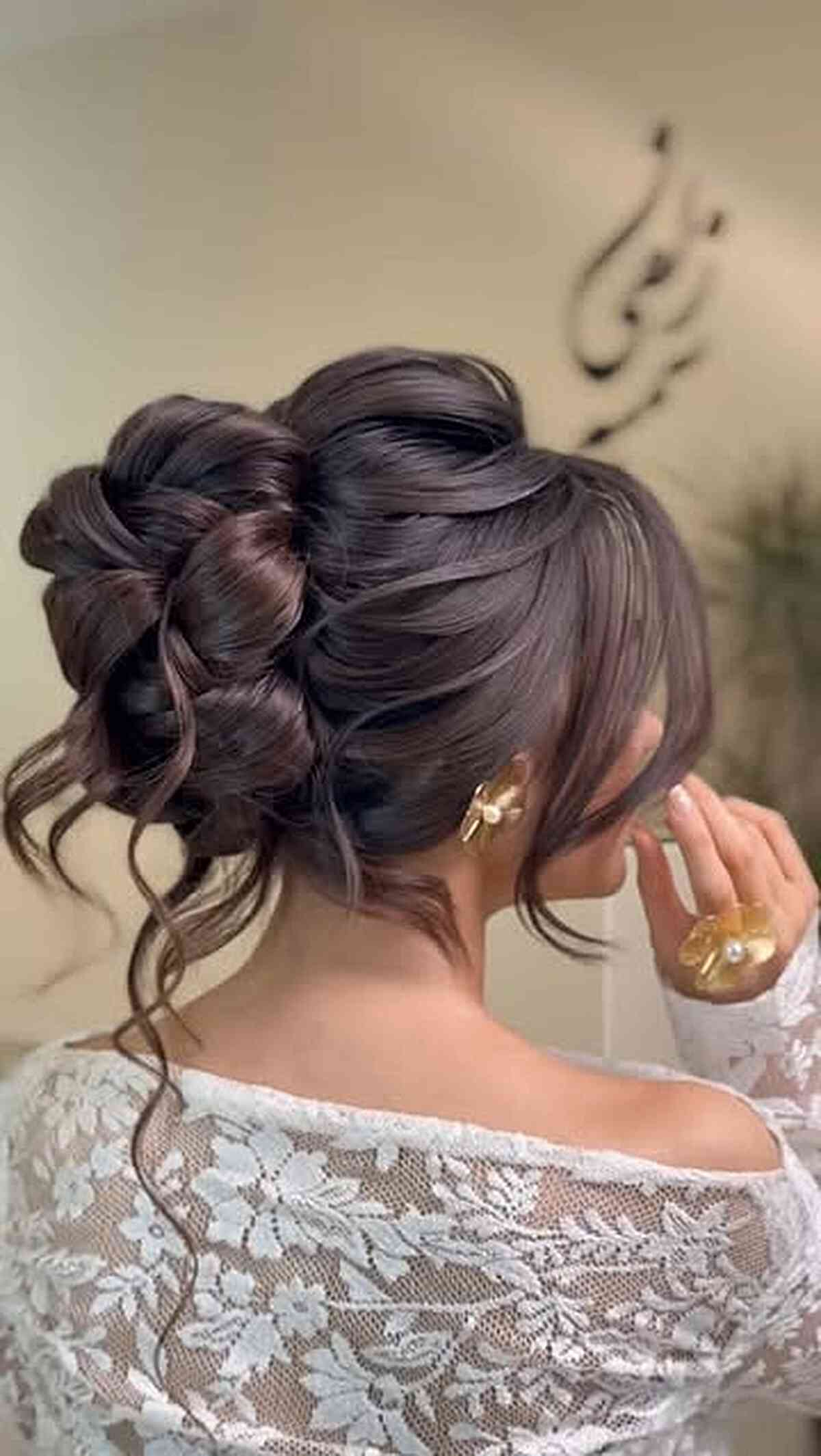 Elegant Twisted Updo with Soft Waves