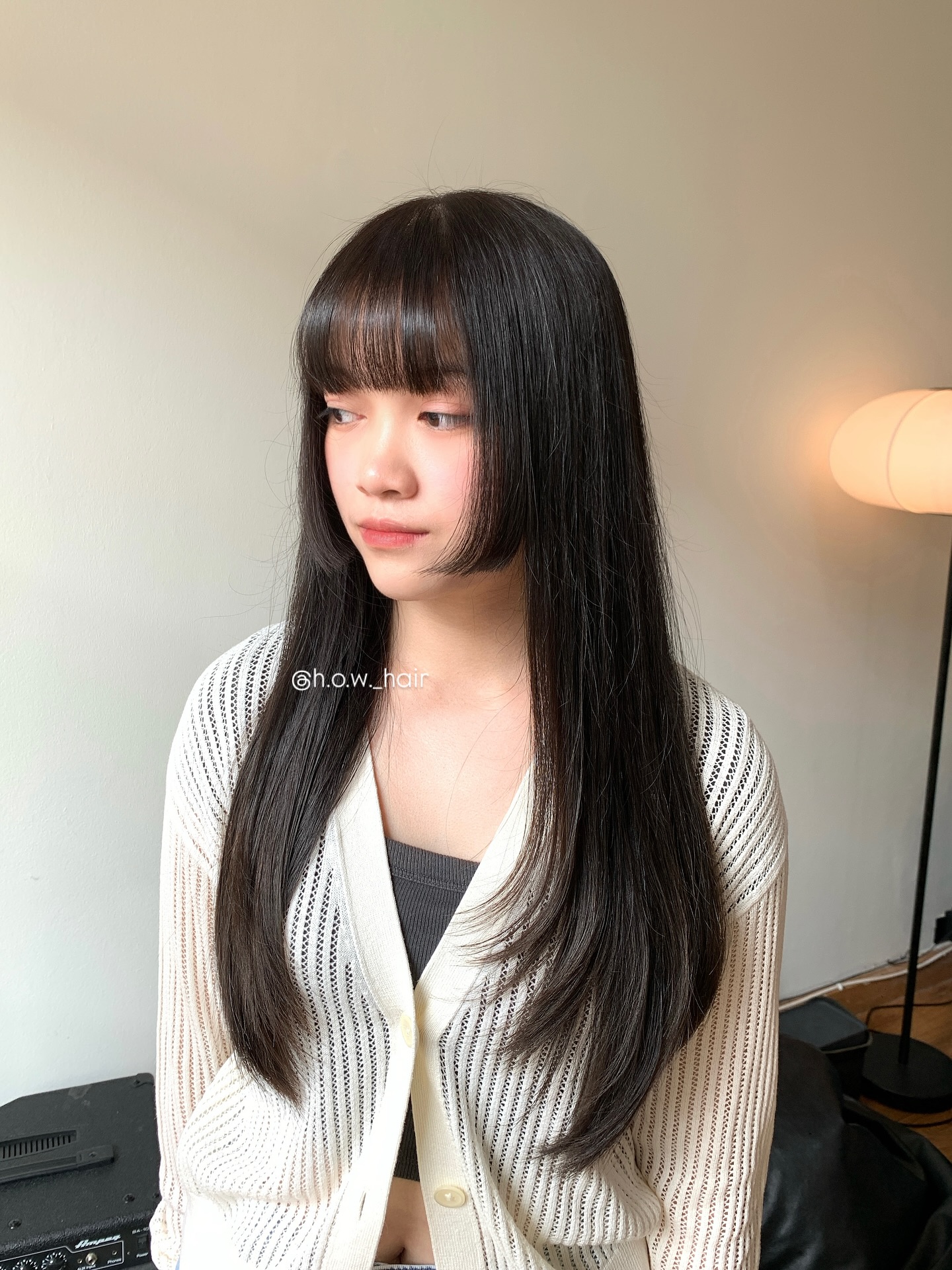 Long Hime Cut with Soft Fringed Bangs