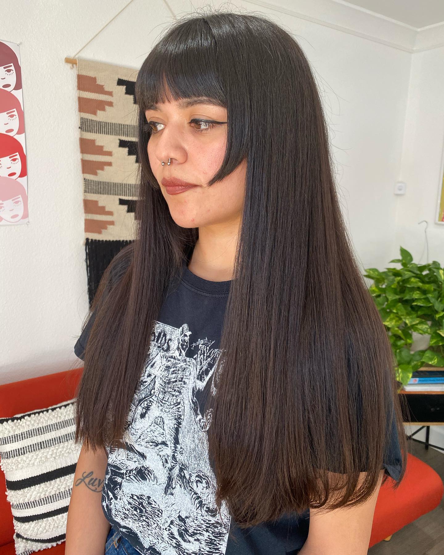 Modern Long Hime Cut with Soft Side-Swept Bangs