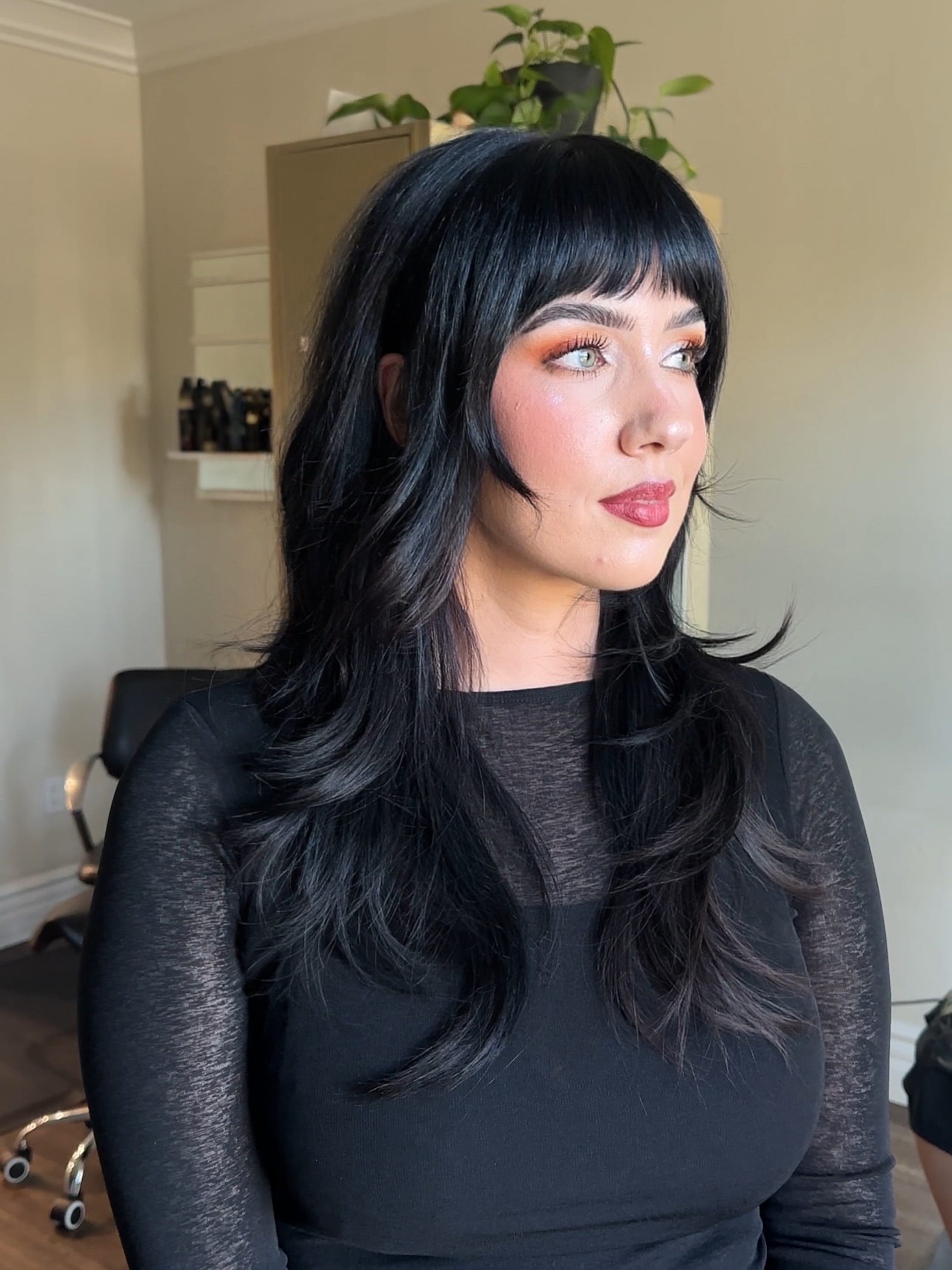 Modern Shaggy Wolf Cut with Soft Bangs