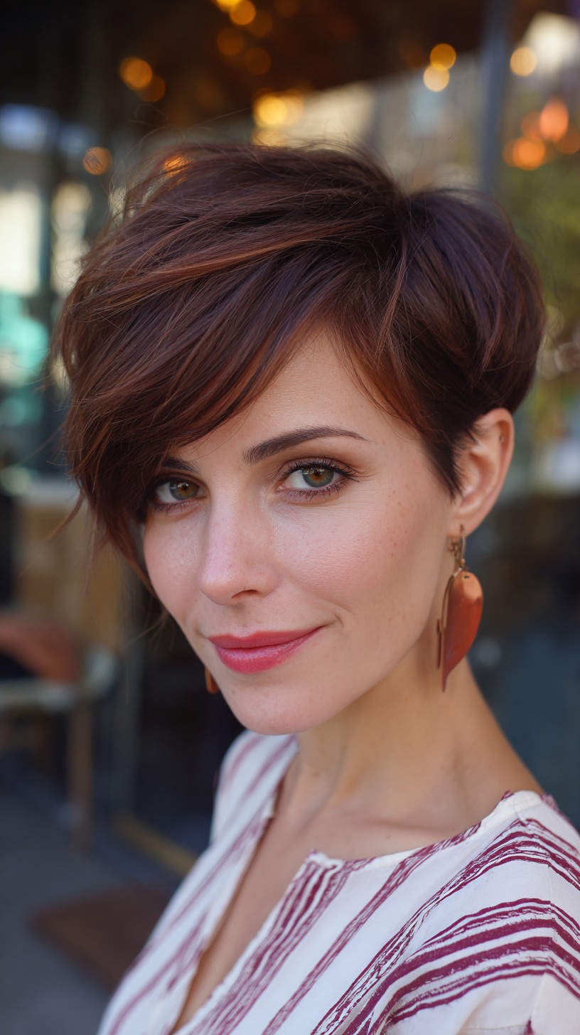 Multidimensional Auburn Pixie Cut
