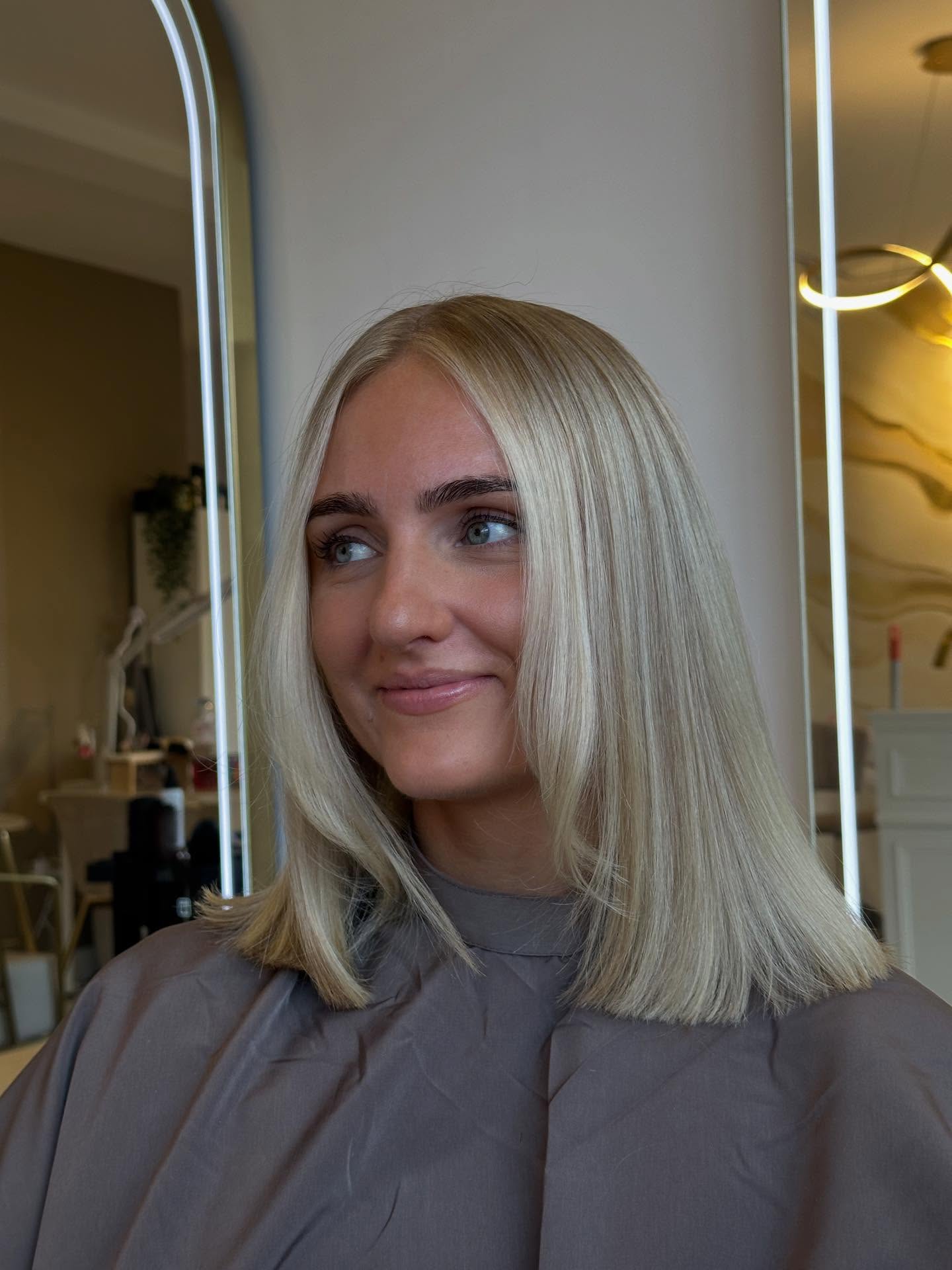 Platinum-Blonde Blunt Bob with Natural Texture