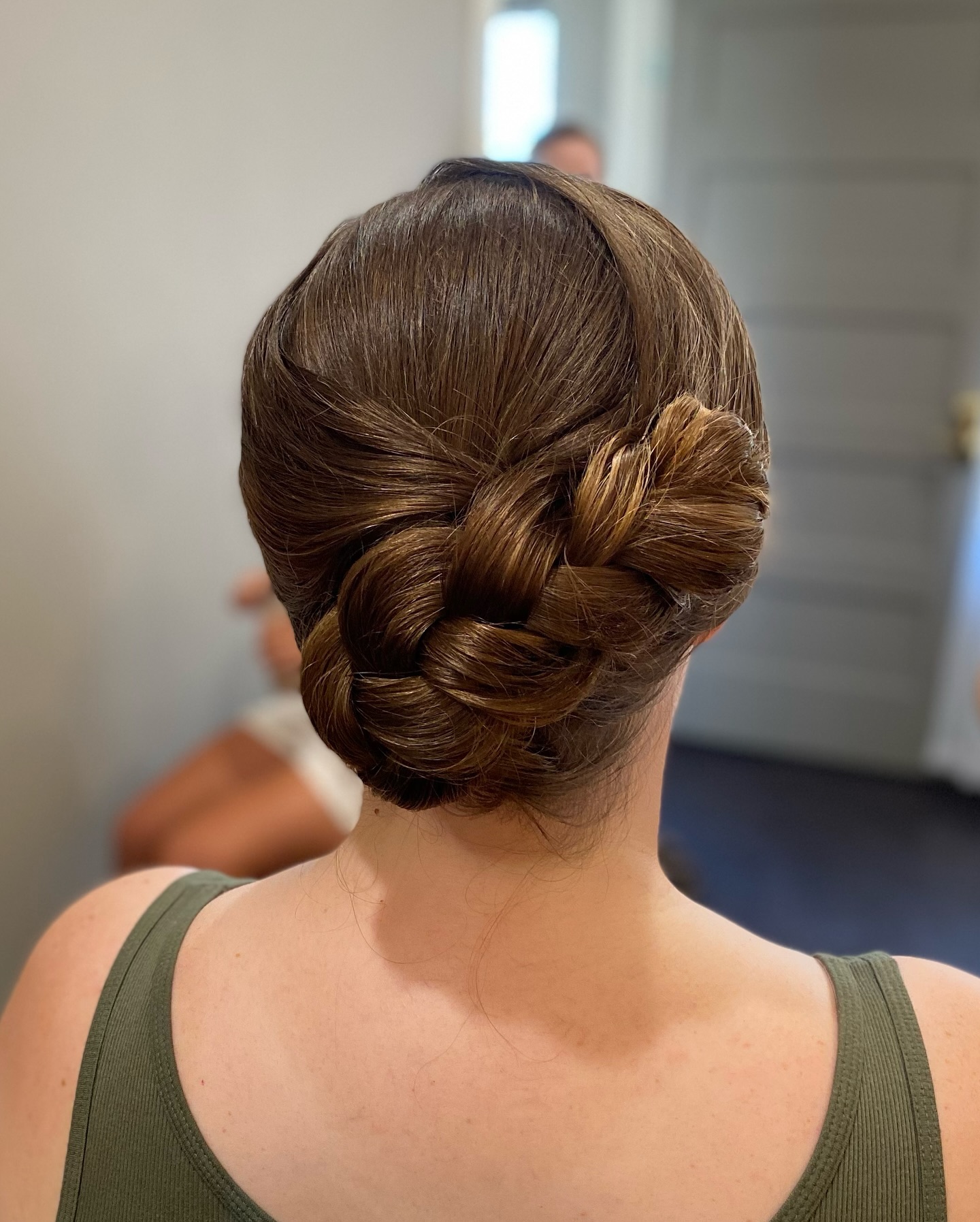 Refined Chestnut Braided Chignon